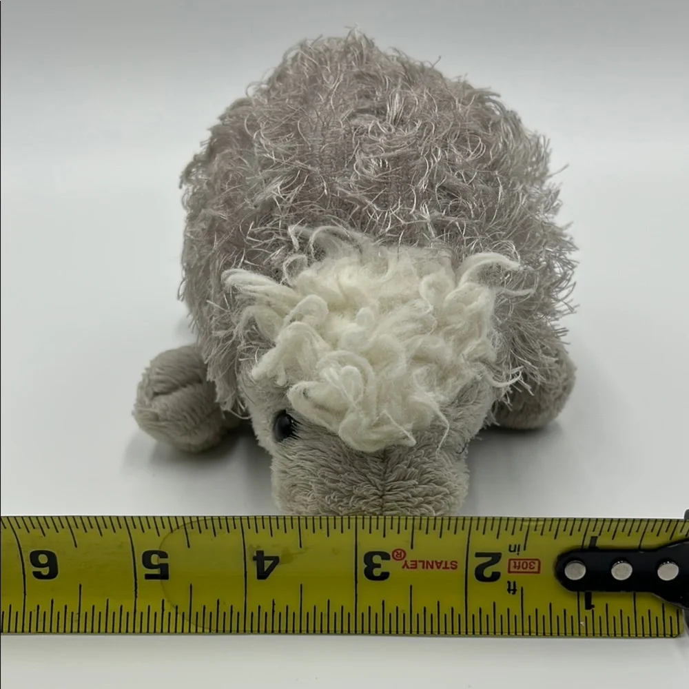 Vintage GANZ Porcupine Hedgehog Plush Toy White Gray 8 Inches HM368